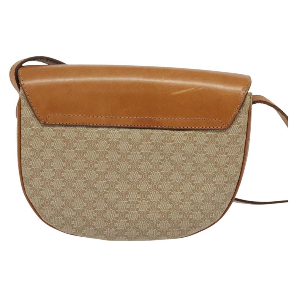 CELINE Macadam Canvas Shoulder Bag Pvc Leather Beige Gold - Picture 3 of 12